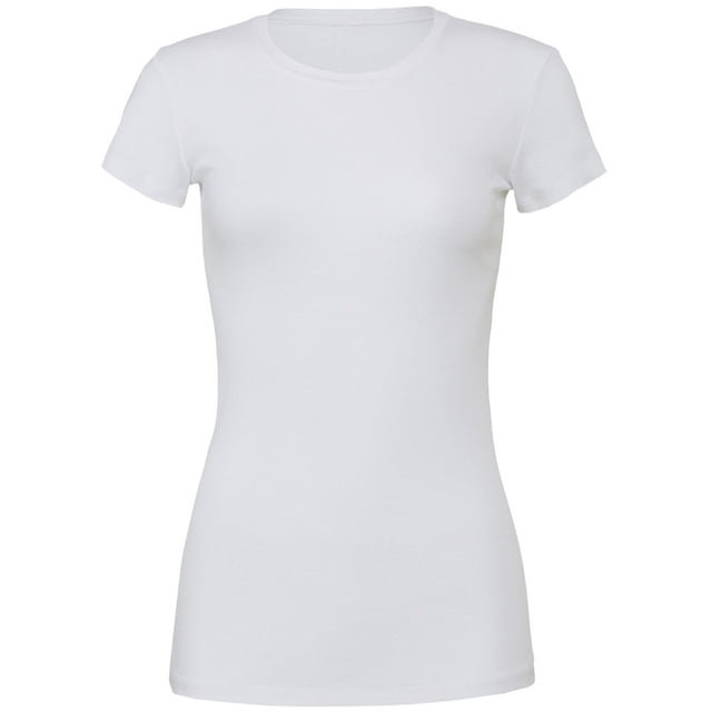 Bella Canvis- Camiseta de manga corta con cuello redondo para chica/ mujer (Blanco)