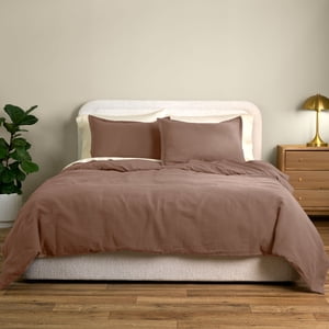 Allswell Cotton Linen Duvet Cover Set, King/Cal King, Taupe