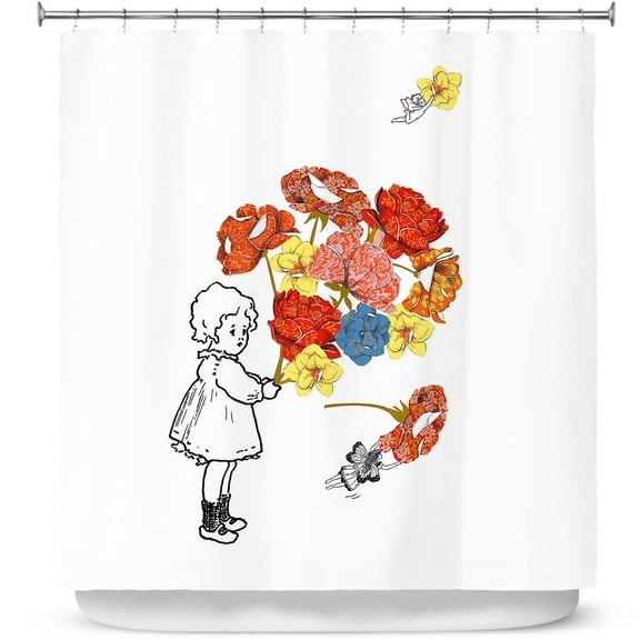 Shower Curtains 70" x 84" from DiaNoche Designs by Marci Cheary - Flower Picking
