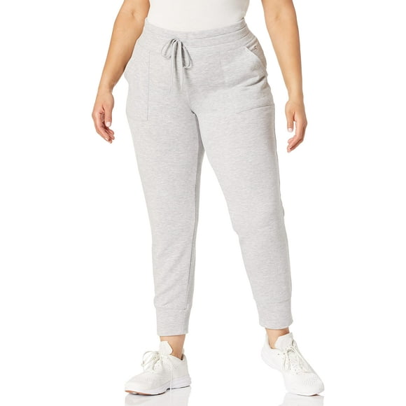 Danskin Pantalon de Jogging à Taille Élastique pour Femmes, Gris Chiné Clair-03109, Très Grand