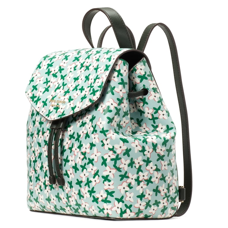 Kate Spade Backpack Womens Small Green Pebbled Leather Drawstring Flap Bag Kate Spade New York Women main image 3