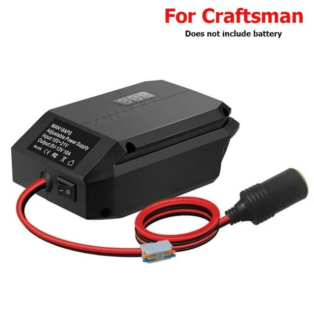 20V to 12V Step Down Converter for Craftsman 20V Power Wheels Battery Adapter&Cigarette Lighter Adapter,DC 12V(5-13V) Buck Converter Regulator, Voltage Reducer Transformer for DIY RC Toy Car Tool