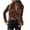 Brown, variant on AXXD Basic Ladies Tops And Blouses Summer 2024 Satin Pocket Business V-Neck Solid-color Commute Long Sleeve Blouses Shirt Tops