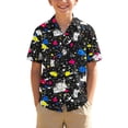 thumbnail image 3 of FSYBOA Boys Button Down Shirts, Casual Collared Short Sleeve Beach Kids Hawaiian Shirts Multicolor Size 3-4T, 3 of 8