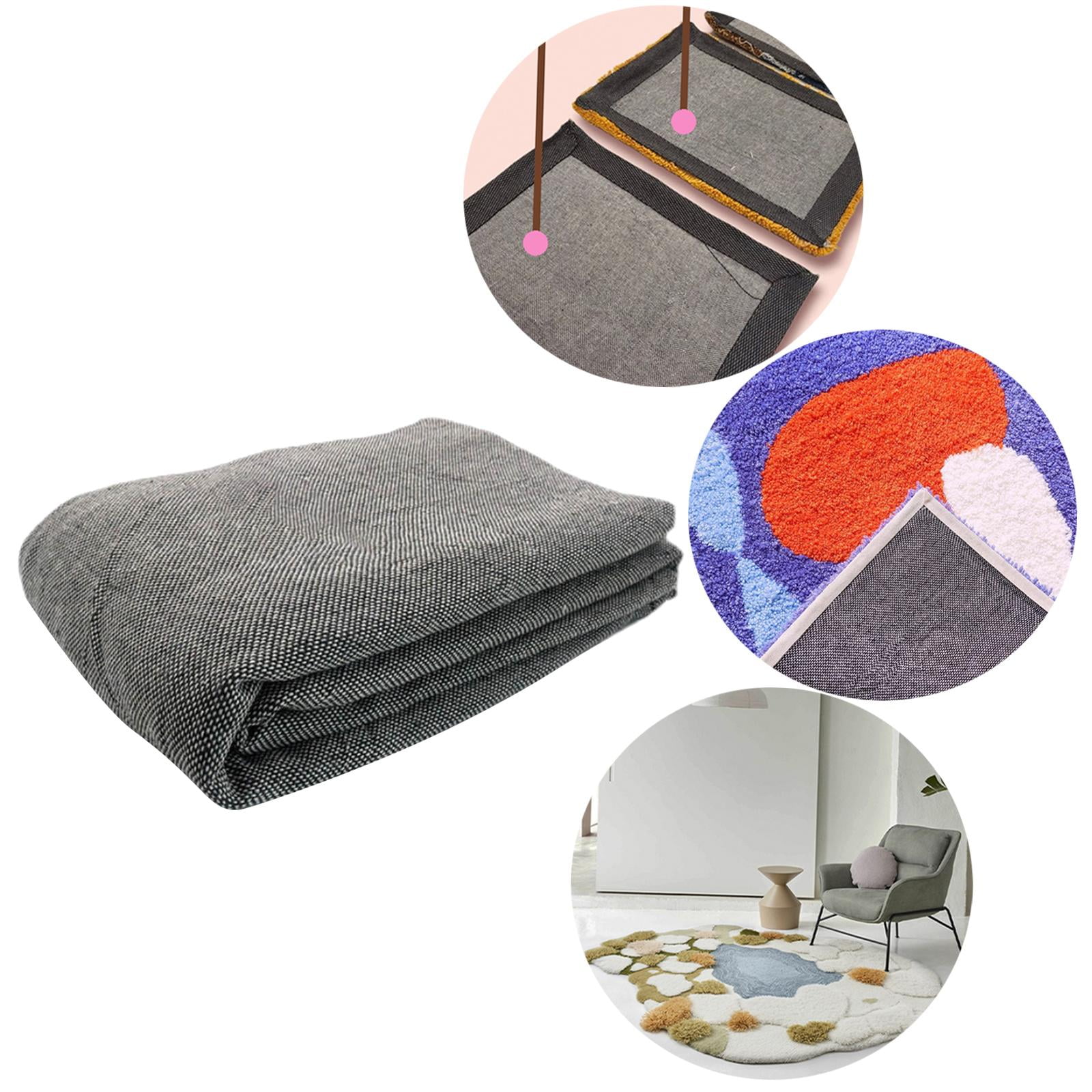 Carpet Primary Backing Fabric for Using Rug Machine Tapestry Carpet Rug Making Unbleached for DIY Handmade Muslin Fabric Dark Grey