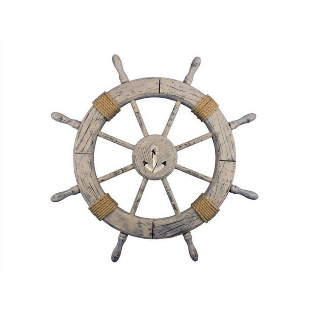 Wooden Rustic Decorative Ship Wheel, Wooden Ships Wheel Decoration