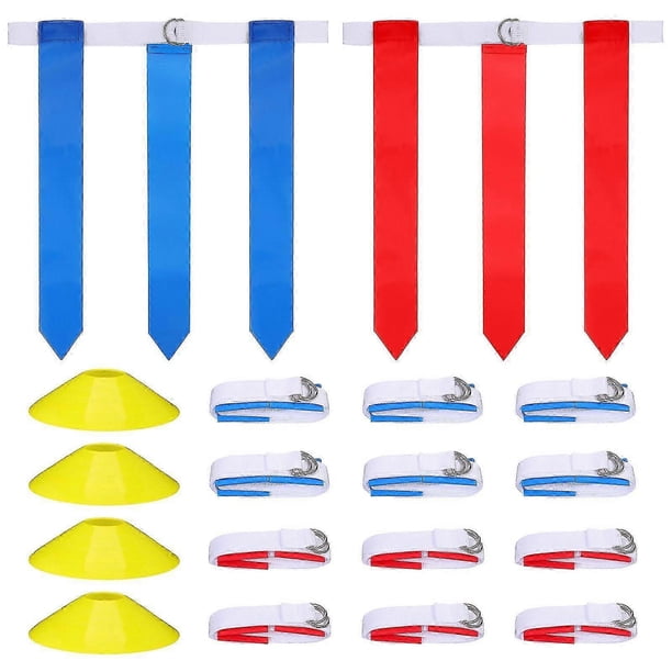 16 Pcs Flag Football Set 12 Belts 4 Cones Football Training Accessories for Football Player