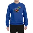 thumbnail image 2 of Wild Bobby, Colorful Dachshund Is My Spirit Animal Lover Unisex Crewneck Graphic Sweatshirt, Royal, Large, 2 of 3