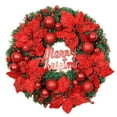 thumbnail image 2 of Praeter 1Pc Wonderful Christmas Wreath Front Door Xmas Garlands Artificial Decorative Door Hanging Rattan Wreath Hotel Shopping Mall Arrang Golden, 2 of 6