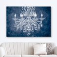 thumbnail image 2 of wall26 Canvas Print Wall Art Navy Blue Fancy White Crystal Chandelier Decorative Lights Digital Art Realism Stylish Zen Chic Contemporary Boho Relax/Calm for Living Room, Bedroom, Office - 32"x4, 2 of 5