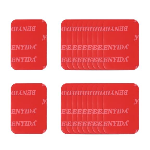 Uxcell 20 Pcs Double Sided Adhesive Pads, 1.18 x 1.57 Inch Dash Cam Sticky Pads Self-Adhesive Square Mounting Foam Tape Waterproof & Heat Resistant for Car Walls Picture Home Decor, Red