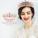thumbnail image 5 of KAKOWELY Tiara de diamantes de imitación, corona de novia, tocado de boda, tocado para banquetes, accesorio para el cabello para mujer, 5 of 5
