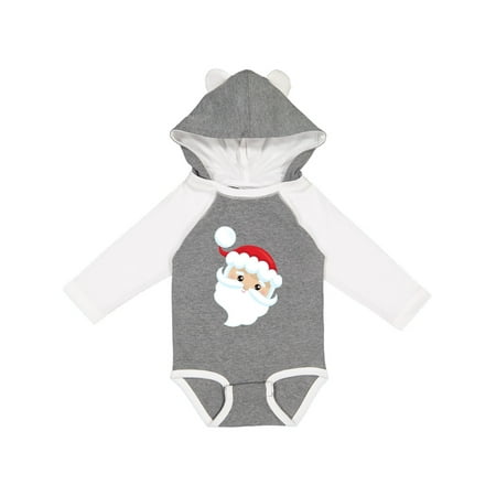 

Inktastic Santa Claus Smiling Santa White Beard Red Hat Gift Baby Boy or Baby Girl Long Sleeve Bodysuit