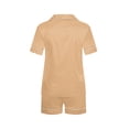 thumbnail image 4 of IROINNID Toddler Pajamas Set Summer Short Sleeve Tops and Shorts Two-Piece Botton Lapel Suit Soild Color Kids Clothes, 4 of 5