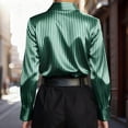 thumbnail image 4 of Sexlip Womens Casual Long Sleeve Button Down Shirts Solid Blouse Scarf Detail Soft Comfortable Fashionable Tops for Daily Wear Parties Work Outfits Green L, 4 of 7