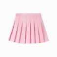 thumbnail image 4 of NIEWTR Girls' Print Pleated Skirt 3-12 Years Midi Length with Soft Lining, Back to School Style, Elastic Waist Skort(A01-Pink,14-15 Years), 4 of 4