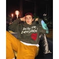 thumbnail image 2 of Sudadera con capucha de terciopelo con estampado de letras de grafiti para hombre, Sudadera con capucha de lana Harajuku, sudaderas con capucha de Hip Hop Stranger Things XXL gris oso de fresa Electrónica, 2 of 5