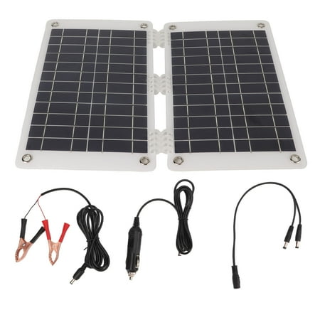 

15W Solar Panel Charger 12V Dual USB Output High Conversion Rate Polysilicon Solar Charger Power Bank with Car Charger Cable