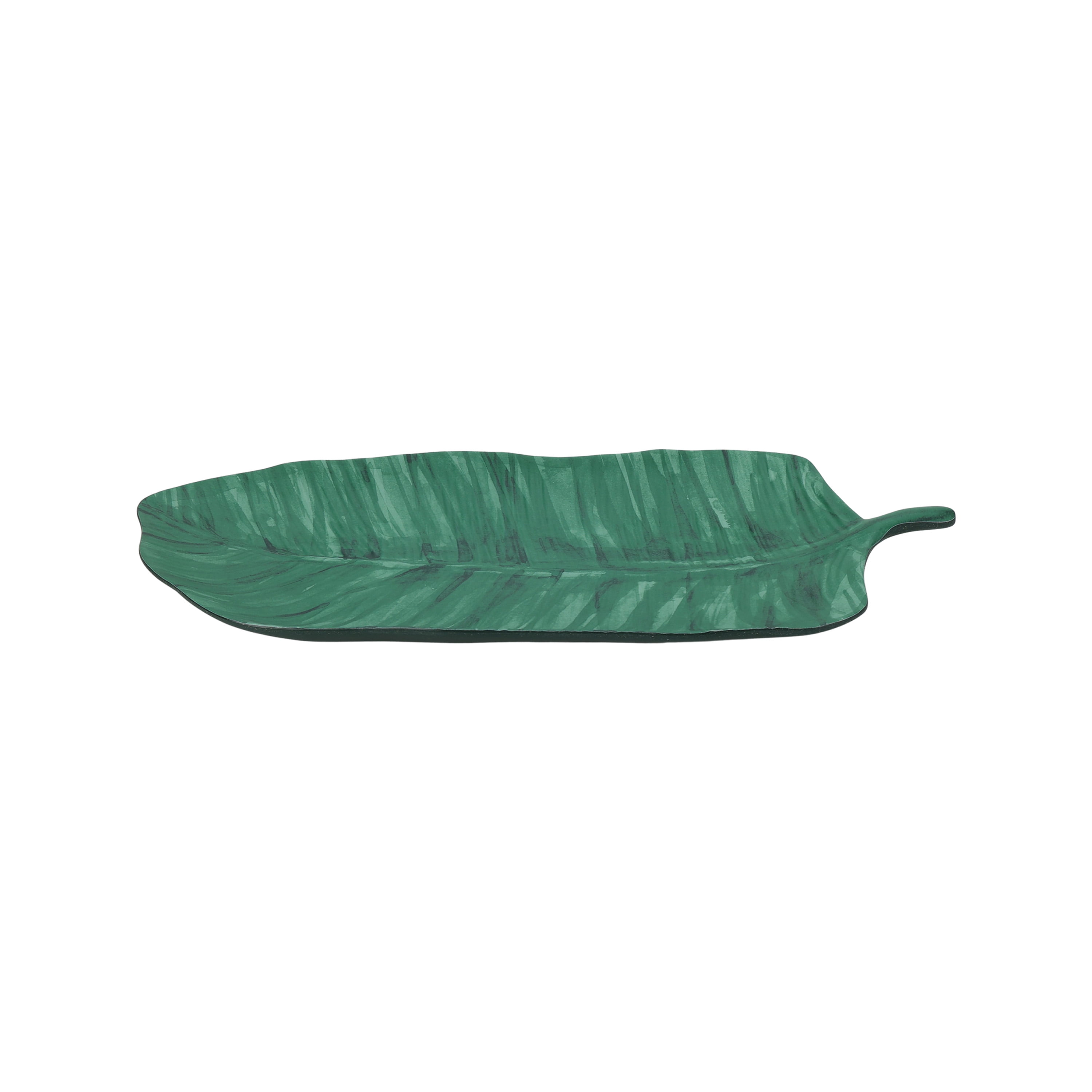 Hometrends Leaf Bamboo Melamine Platter Green 17.625 Inch