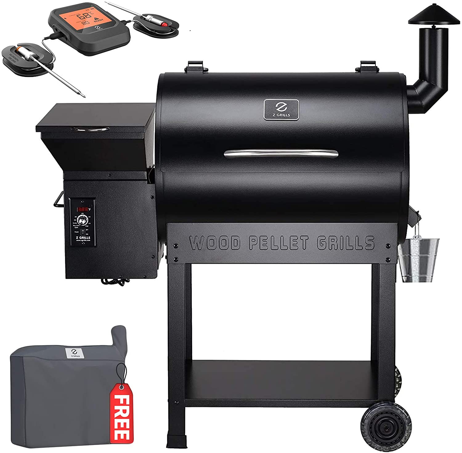 Z Grills 700 sq in Wood Pellet Barbecue Grill and Smoker Family Size 8 in 1 Smart BBQ Grill - image 1 of 8