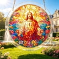 thumbnail image 3 of Jesus Christ Stained Glass Puzzle Suncatcher, 83-Piece DIY Acrylic Religious Sun Catcher, Christian Window Hanging Decor Gift, 3 of 6