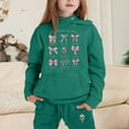 thumbnail image 2 of Byoo Little Girls Outfits Bow Print Long Sleeve Hoodie Sweatpants Casual Sports Sweatsuit, 2 of 4