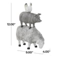 thumbnail image 3 of 9" x 12" Gray Polyresin Stacked Farm Animals Sculpture, by DecMode, 3 of 10