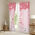 thumbnail image 3 of jejeloiu Personalized Gifts Diamond Blackout Curtains Set of 2 (52x84 Each),Bowtie Letter K Window Curtains,Pink Sequin Print Curtains and Drapes For Children,Lightweight Room Decoration, 3 of 6