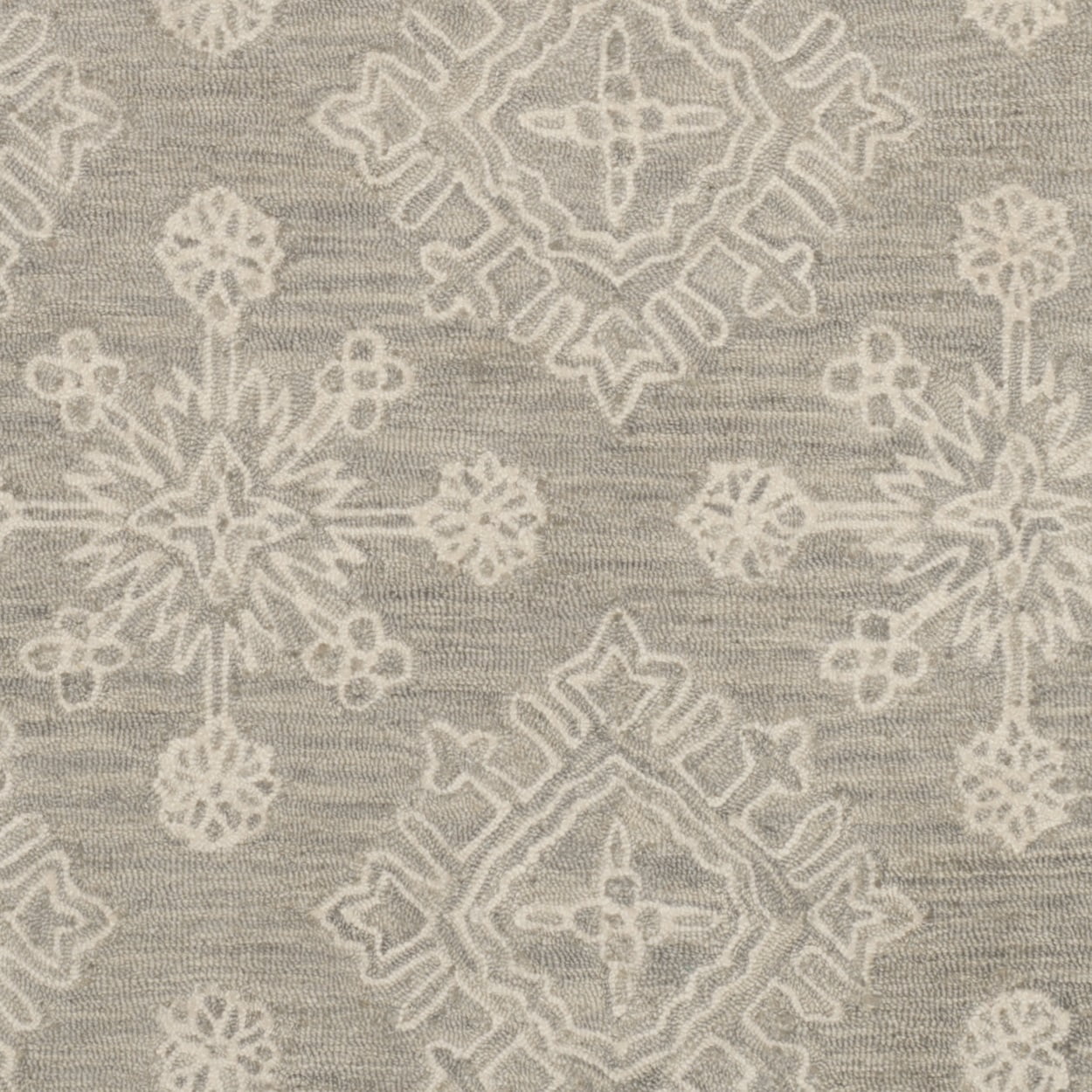 SAFAVIEH Blossom Emmerson Damask Snowflakes Wool Area Rug, Light Beige, 4' x 6'