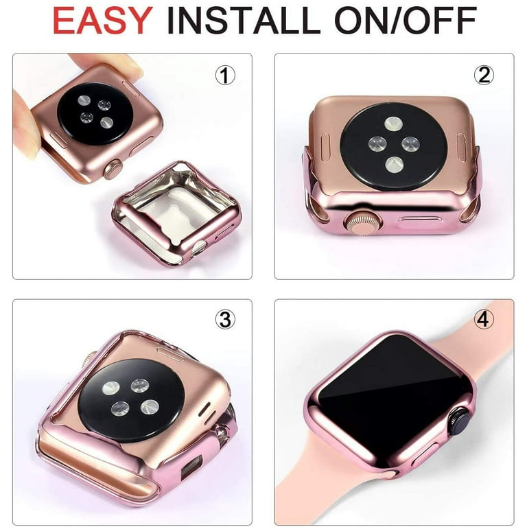Compatible for Apple Watch 38mm 40mm 41mm 42mm 44mm Women Men Full Coverage Case for iWatch Series 3 4 5 6 SE