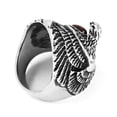 thumbnail image 4 of Large Phoenix Ring Mens Womens Stainless Steel Falcon Firebird Band Fantasy Forge Jewelry, 4 of 6