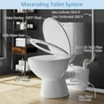 thumbnail image 2 of SUPERFLO 750W Macerating Toilet System - Dual Flush, Upflush Toilet for Basement with 4 Water Inlet & Attics, Incinerator Composting Toilets with Macerator Pump, Quiet Operation, Space Saving, 2 of 7