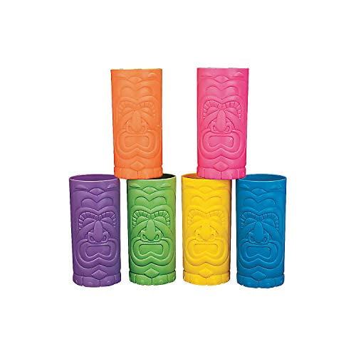 Tasses Tiki en Vrac (Ensemble de 12) Fournitures de Fête Luau