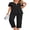 Black, variant on Fantaslook Womens Pajamas Sets V Neck Buttons Short Sleeve Top and Pant with Pockets Lounge Wear Set Outfits