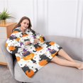 thumbnail image 5 of Oversized Wearable Blanket Hoodie,Halloween Black Cats with Pumpkins and Witch Hats Sherpa Blanket Hoodie with Super Pockets,Super Warm Fuzzy Pullover for Women & Men, 5 of 6