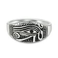 thumbnail image 5 of The Eye of Horus Egyptian Hieroglyph .925 Sterling Silver Ring for Female and Male Anniversary Jewelry Gift Size-7, 5 of 9