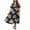 Black, variant on Women Dresses Casual Plus Size Bohemian Short Sleeve Floral Long Maxi Summer Beach Swing Dress Black XXXL