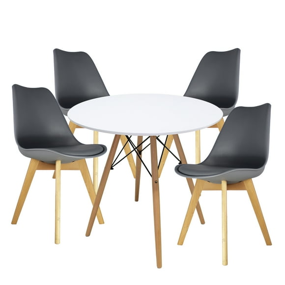 Set de 4 Sillas y Comedor Mundo In Set de 4 sillas Frankfurt y Mesa Redonda de 80 Cm