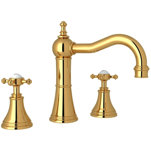 Perrin And Rowe U.3724X-2 Georgian Era 1.2 GPM Widespread Bathroom Faucet - Brass