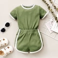 thumbnail image 3 of Yutk Newborn infant Boys Girls Short Sleeve Romper Bodysuit with Shorts Outfits Green, 3 of 8