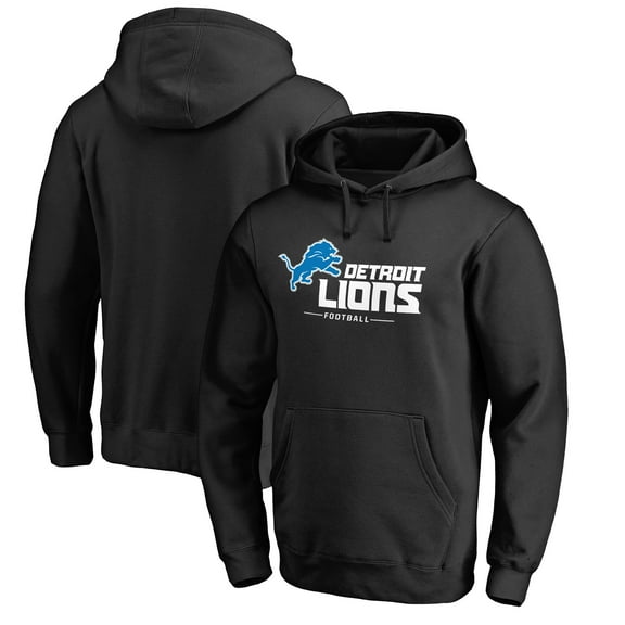 Men's Black Detroit Lions Lockup Pullover Hoodie