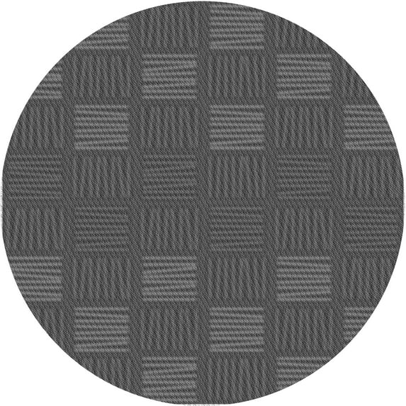 Ahgly Company Machine Washable Indoor Round Transitional Platinum Gray Area Rugs, 3' Round