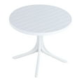 thumbnail image 4 of Modern White Round Plastic Table – 36 Inch Indoor/Outdoor Dining Table & Coffee Table, Lightweight Polypropylene All-Weather Patio Table for Garden, Courtyard, Kitchen, Camping (White), 4 of 6