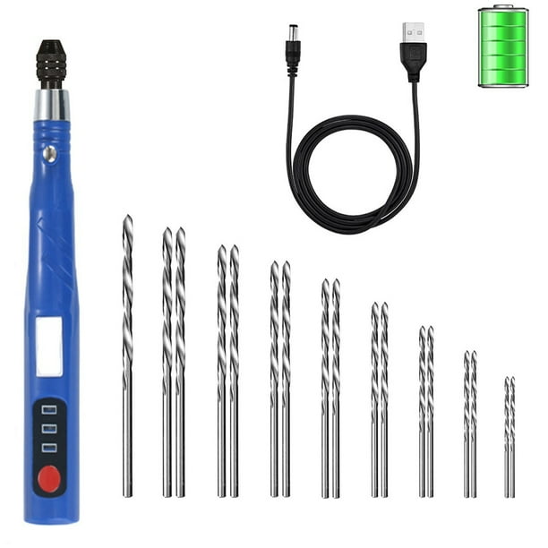 Kit de Taladro de Mano Recargable USB InaláMbrico EléCtrico para la FabricacióN de Joyas, Juego de Tornillo de Banco para de PláStico de Resina de Arcilla PoliméRica