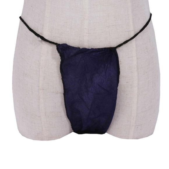 100 Pieces Disposable Briefs, String Fleece Tangas Panties Made of Fleece Ladies Blue02