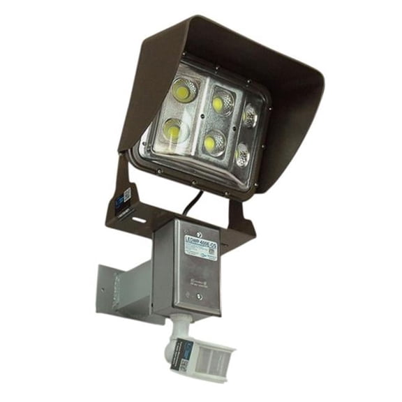 60 watt Low Profile LED Wall Pack Light with Glare Shield & Motion Sensor, U Bracket Mount