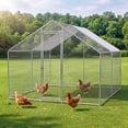 thumbnail image 1 of Gallinero Metálico Grande 9.84×9.84×6.56 ft | Techo Puntiagudo, Cubierta Impermeable y Cierre de Seguridad, para Gallinas, Patos y Conejos, 1 of 6