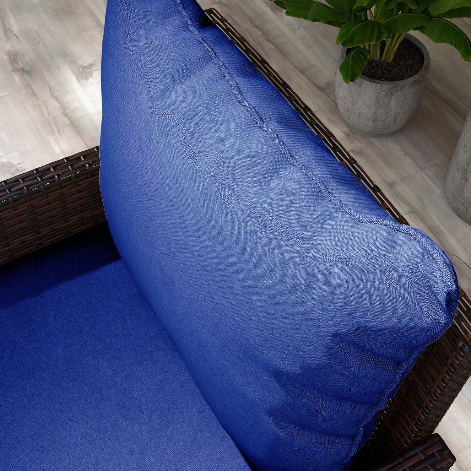4-Piece Patio Chair Cushion And Back Pillow Set for Outdoor Garden Furniture in Navy Blue