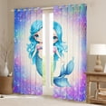 thumbnail image 3 of Feelyou Kawaii Blue Mermaid Black Out Curtains for Teen, Dreamy Ocean Princess Curtains Pack of 2 (42x63 Each), Glitter Fish Scale Bedroom Curtains, Living Room Curtains Decor, 3 of 7