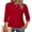 Red, variant on Womens 3/4 Length Sleeve Tops Crewneck Ruched Summer Shirts 2026 Business Casual Outfits Blouses Spring Clothes White Tops